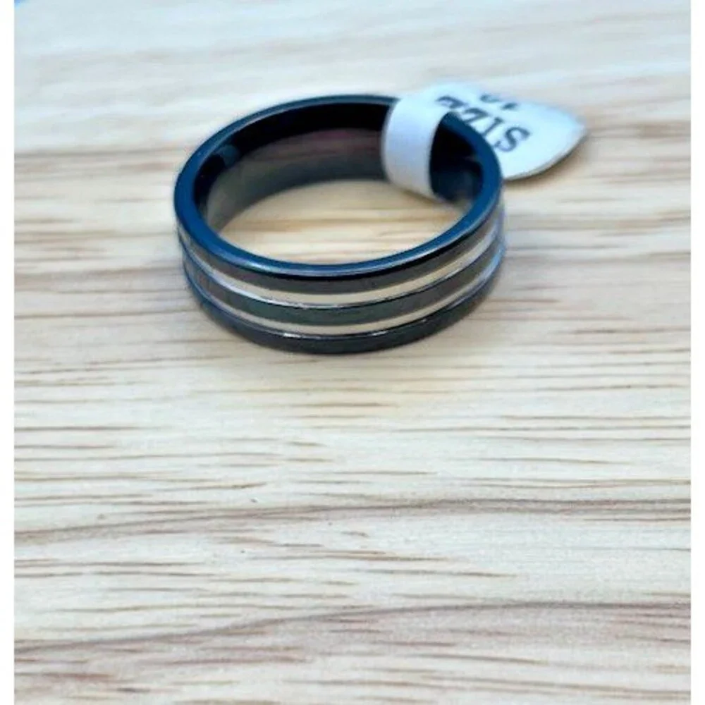 Titanium Black Men's Ring - Size 9 Elegant On Trend Minimalist Elevated Vibe